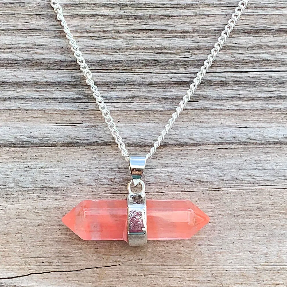 Double Point Horizontal Crystal Necklace