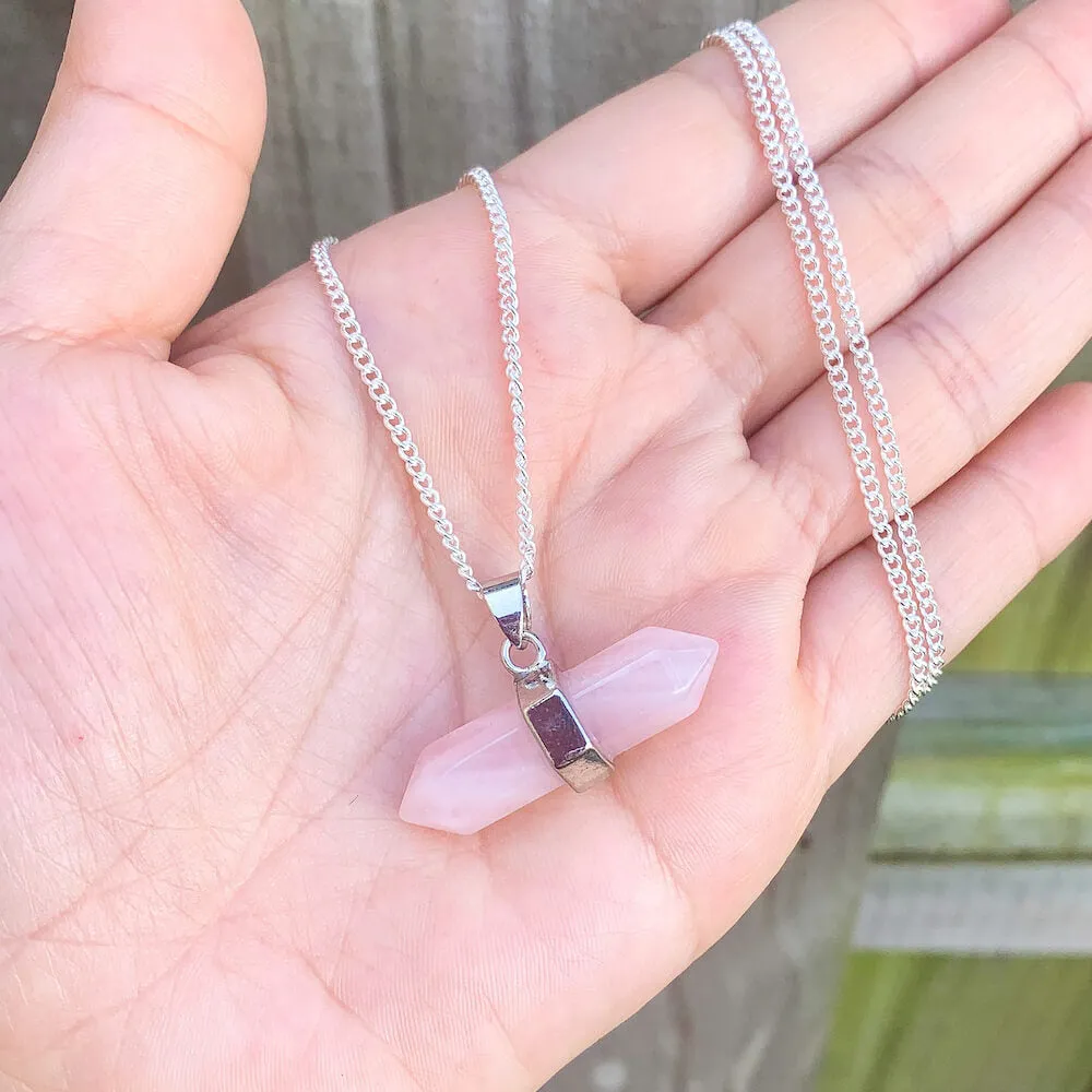 Double Point Horizontal Crystal Necklace