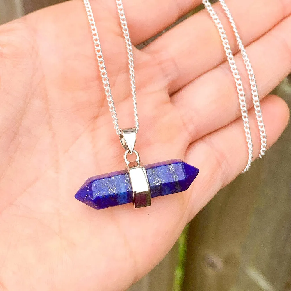 Double Point Horizontal Crystal Necklace