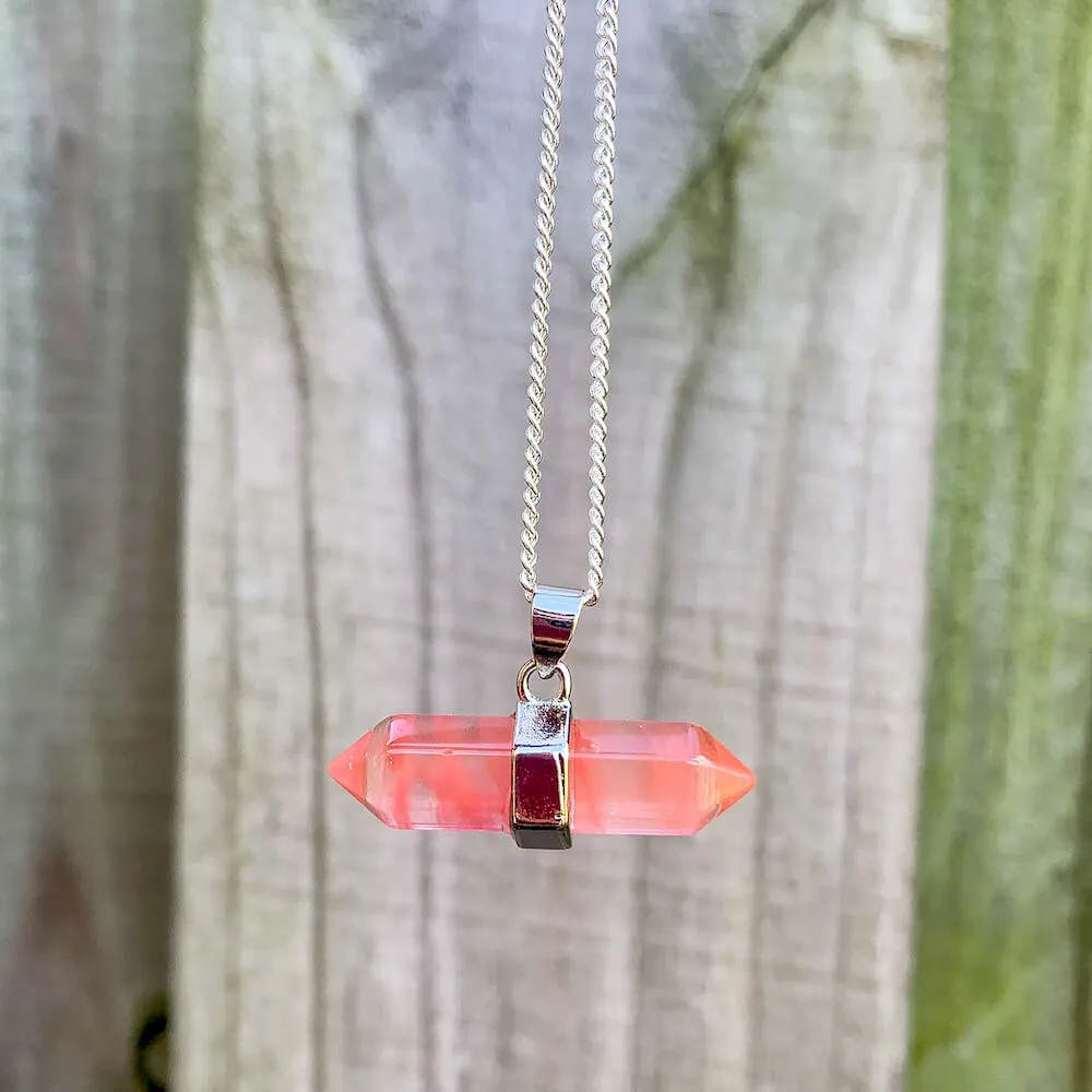 Double Point Horizontal Crystal Necklace