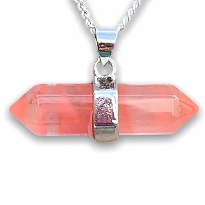 Double Point Horizontal Crystal Necklace