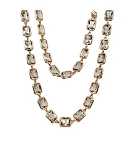 Emerald Cut Grey Amethyst Necklace