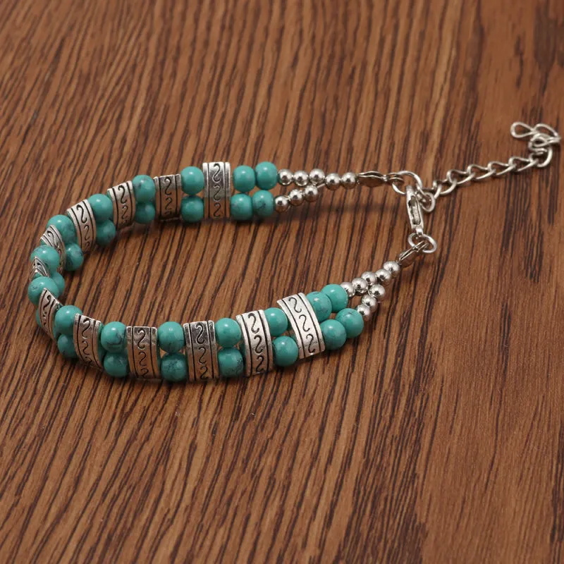 Ethnic necklace turquoise bracelet
