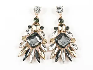 Fancy Chandelier Grey Color Fashion Earrings