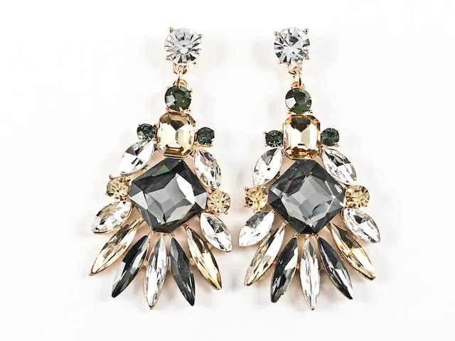Fancy Chandelier Grey Color Fashion Earrings