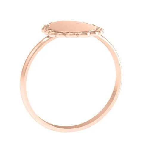 Fancy Oval Signet Ring for Women - 9mm x 8mm