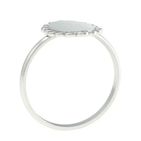 Fancy Oval Signet Ring for Women - 9mm x 8mm