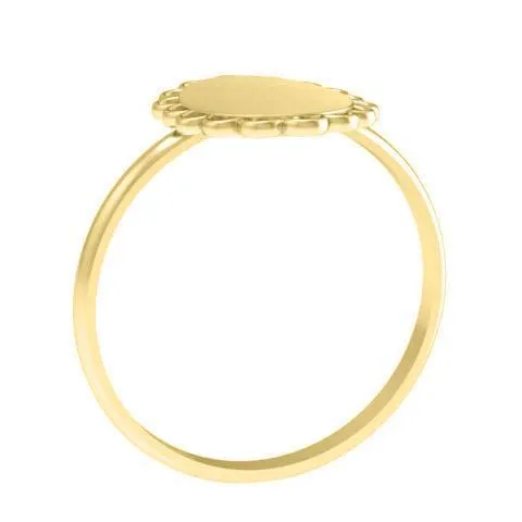 Fancy Oval Signet Ring for Women - 9mm x 8mm