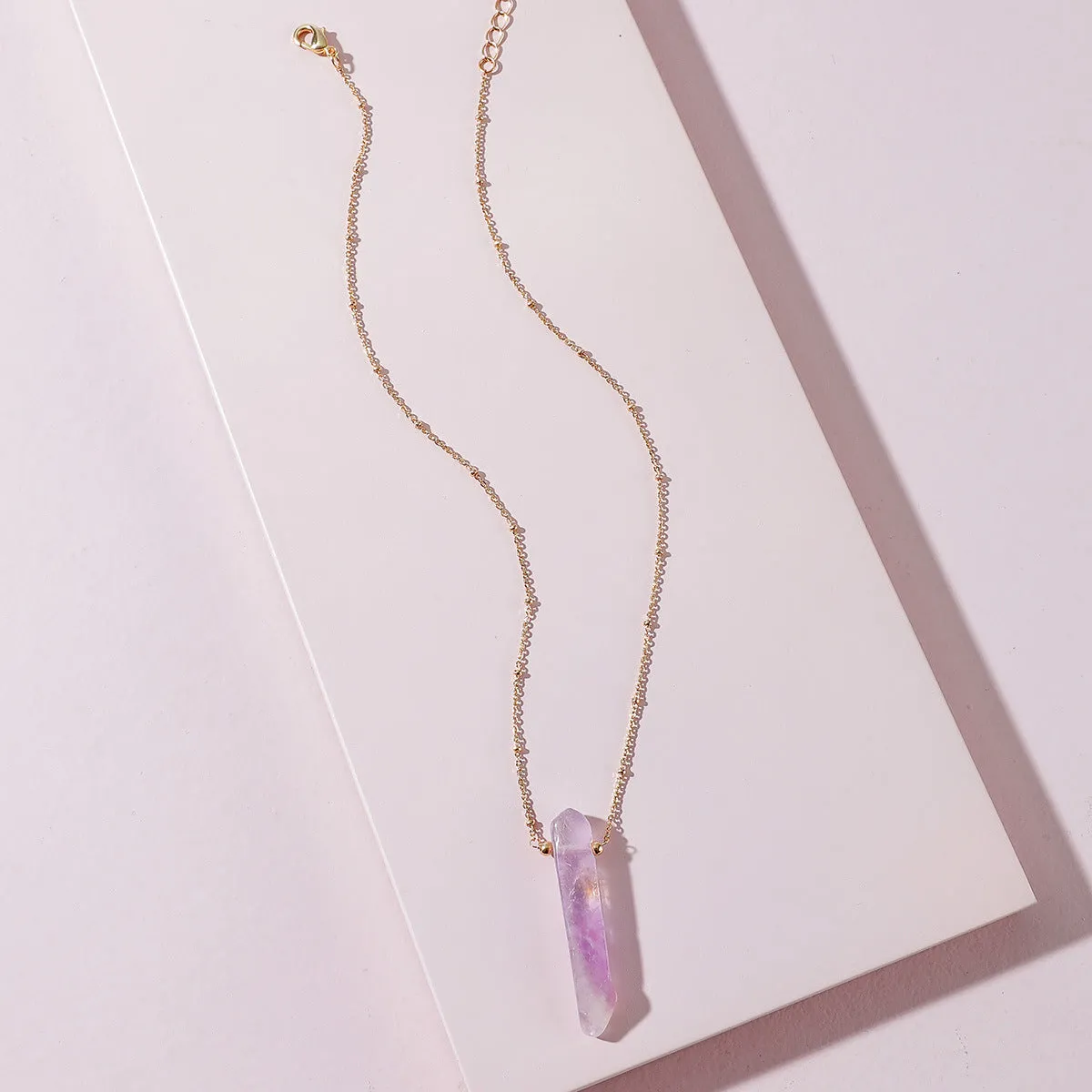 Fashion Jewelry Amethyst Stone Copper Chain