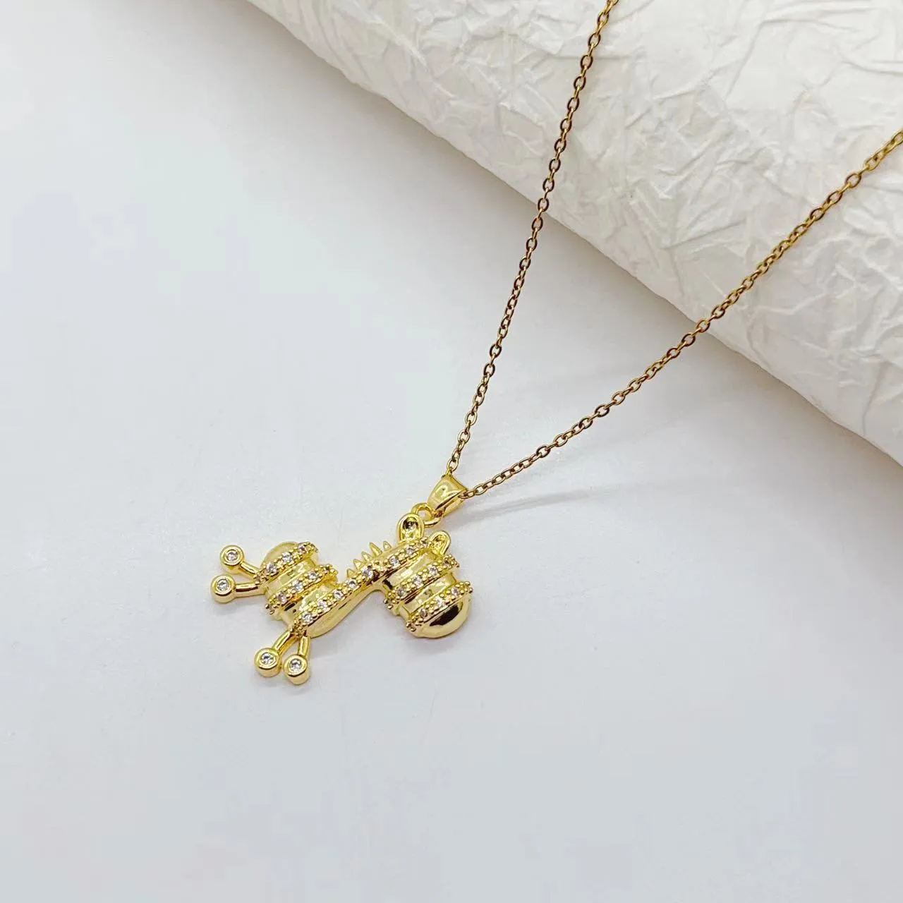 Fashion Trend Copper Gold-plated Micro-inlaid Clavicle Chain