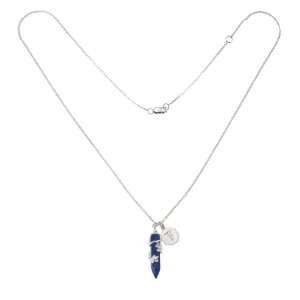 FLOWERING VINE NECKLACE - LAPIS LAZULI - SILVER