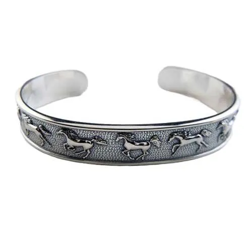 Galloping Horses Cuff Bracelet