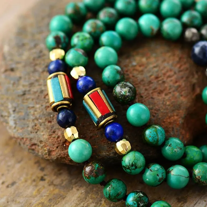 'Ganesha Pendant' Jasper, Lapis Lazuli & Sodalite Necklace