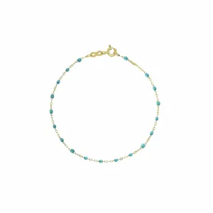 Gigi Clozeau Classic Yellow Gold Bracelet in Turquoise Green