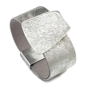 GJ0369 - SHINY SILVER CUFF BRACELET