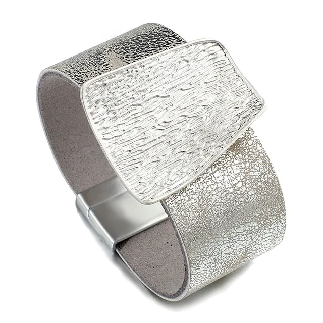GJ0369 - SHINY SILVER CUFF BRACELET