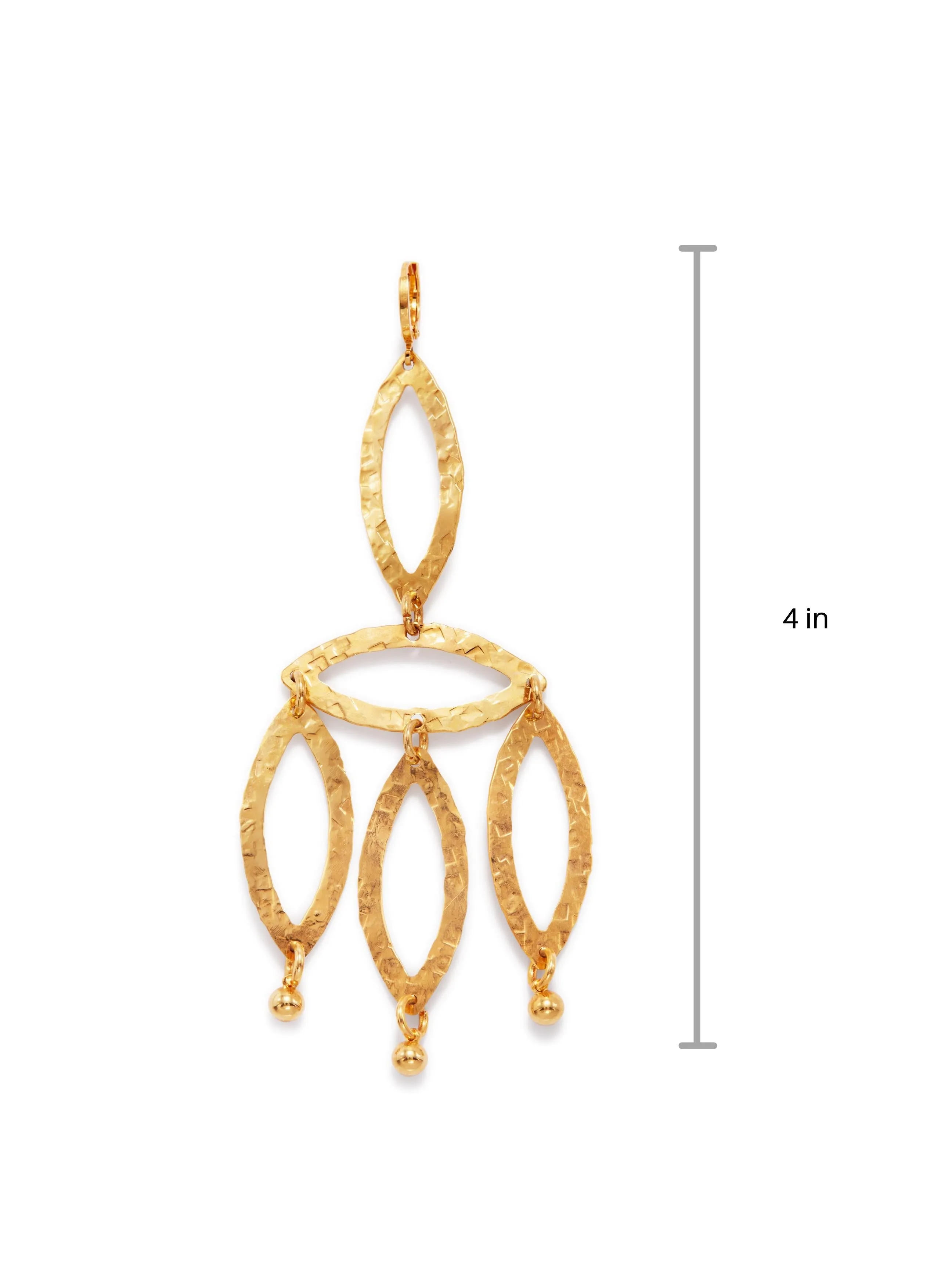 Gold Eyelet-Chandelier Earrings
