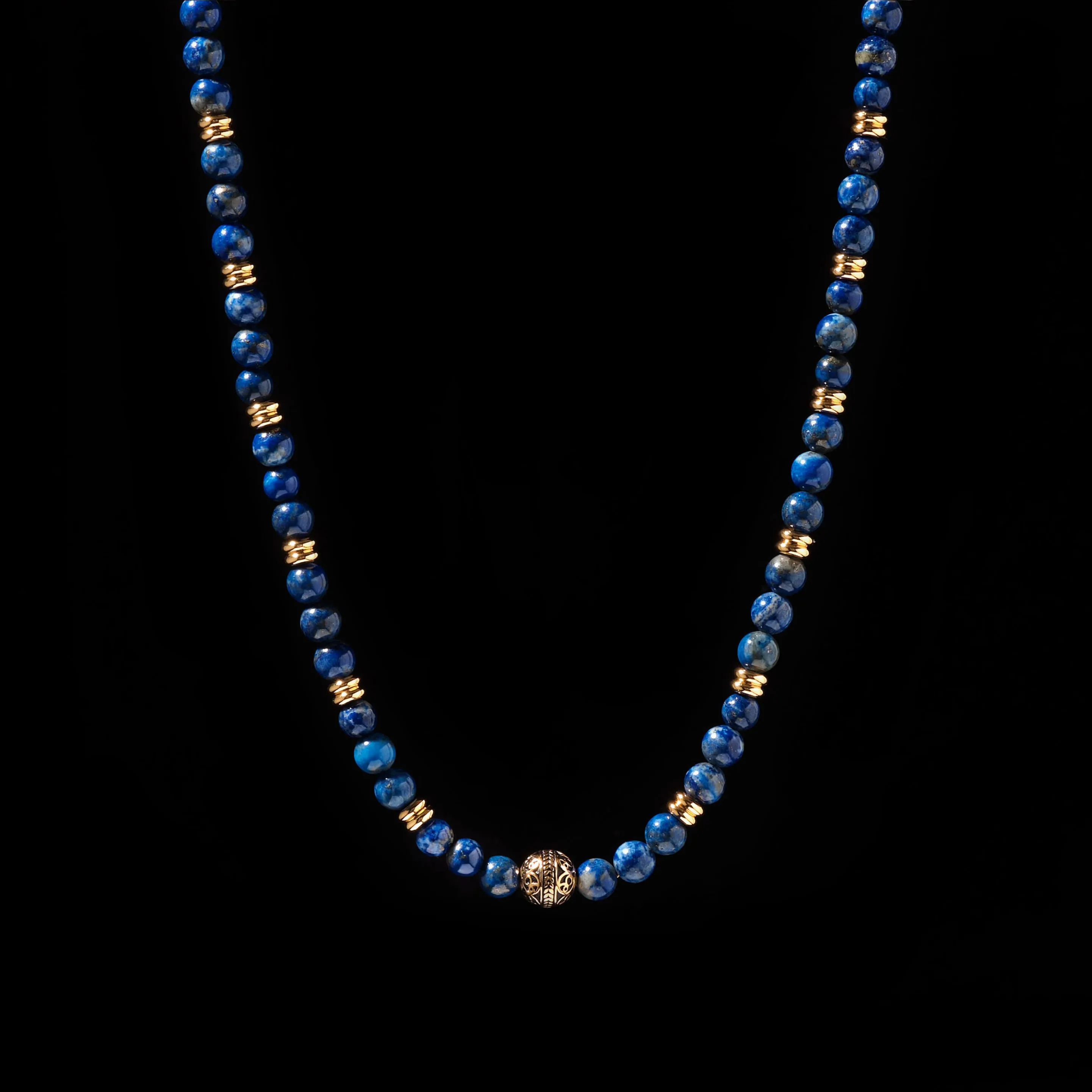 Gold Lapis Lazuli Crystal Necklace