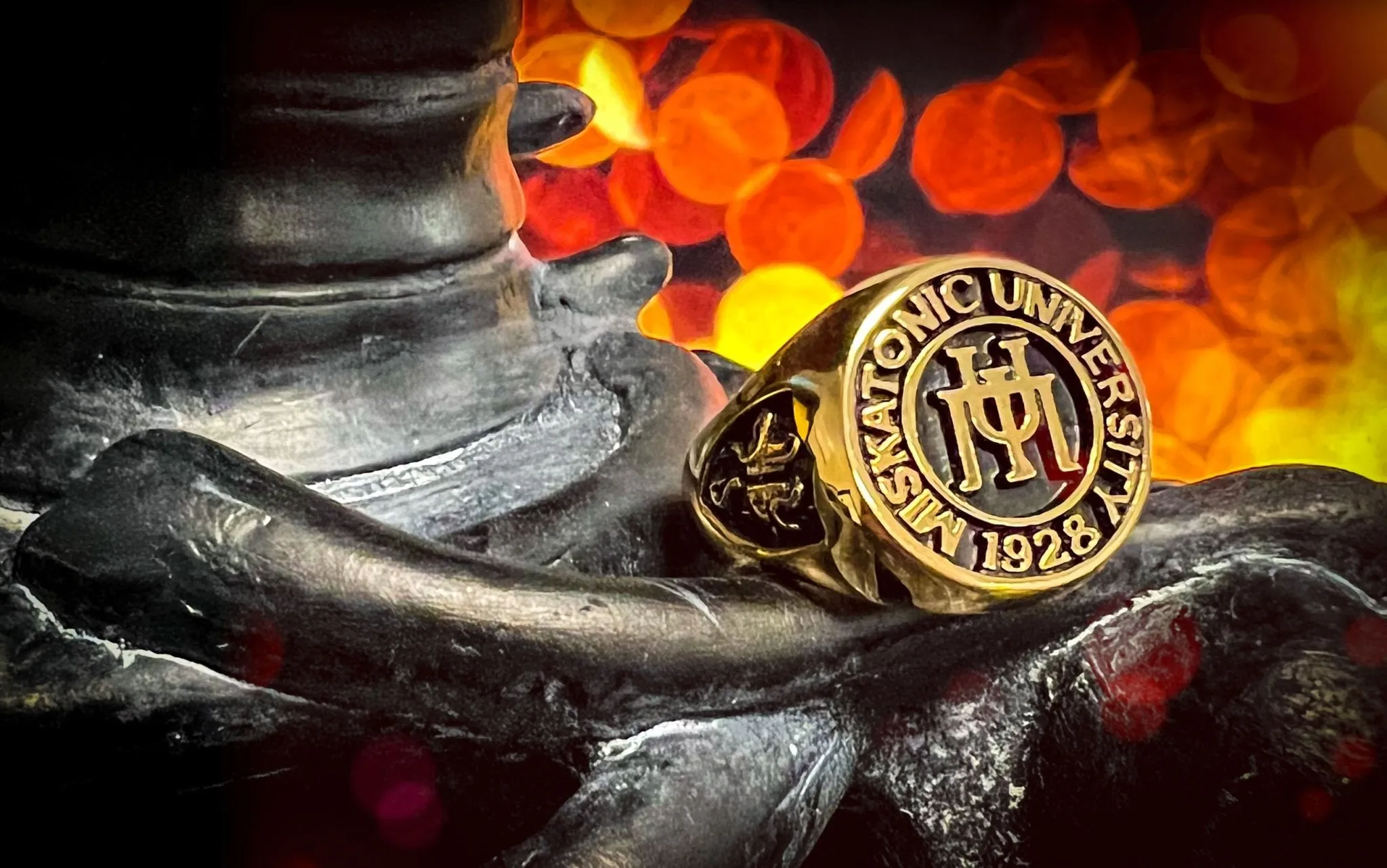 Gold Miskatonic University Class Ring