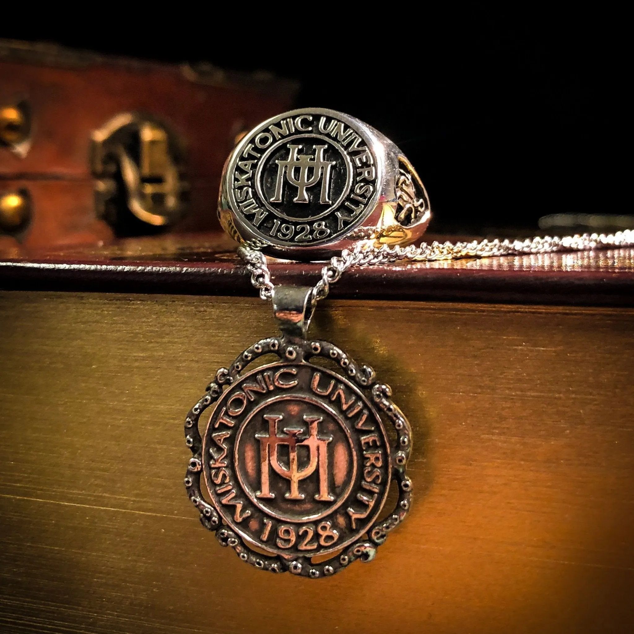 Gold Miskatonic University Class Ring