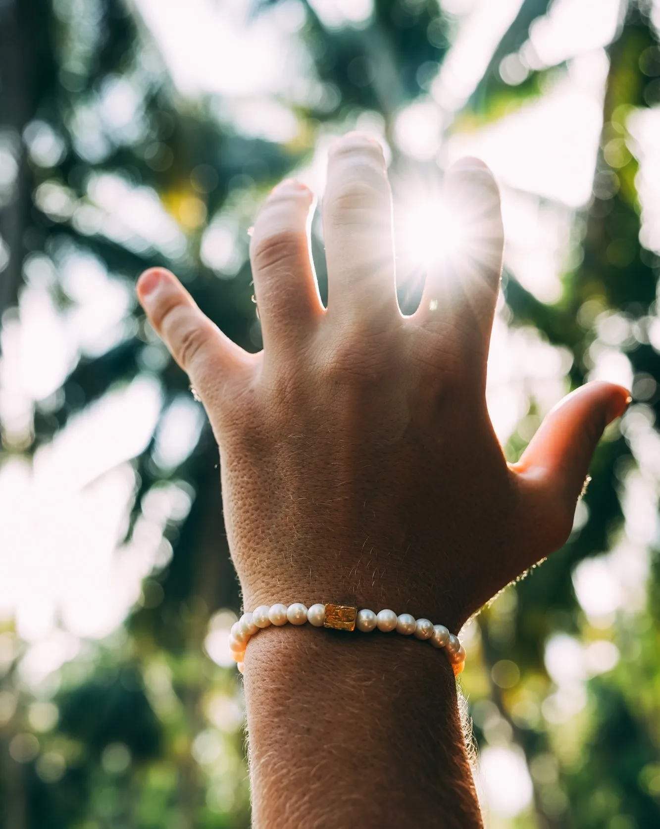Gold White Pearl Bracelet