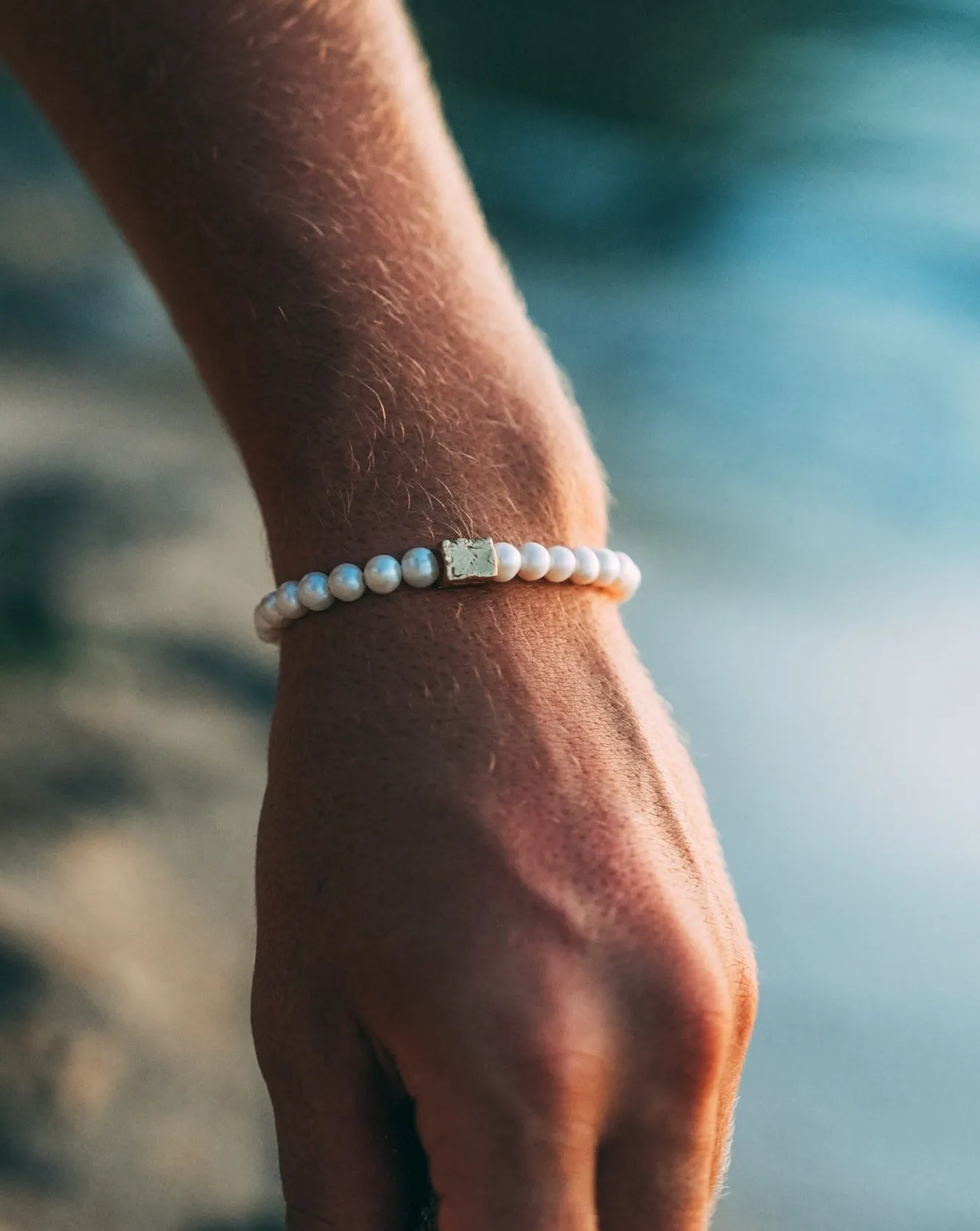 Gold White Pearl Bracelet