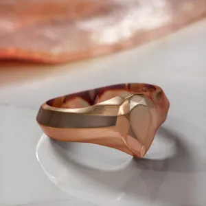 Golden Pear 14K Diamond Shaped Signet Ring For Men