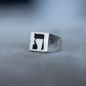 Hebrew Letter TAV Signet Ring טבעת חותם האות תי"ו