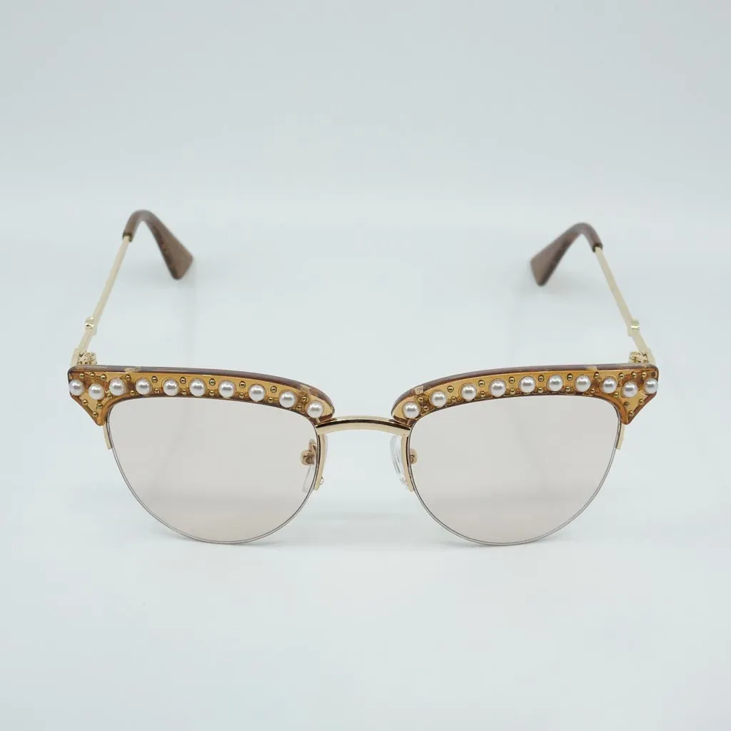 Hedi Metal Frame Rhinestone Inlaid Sunglasses