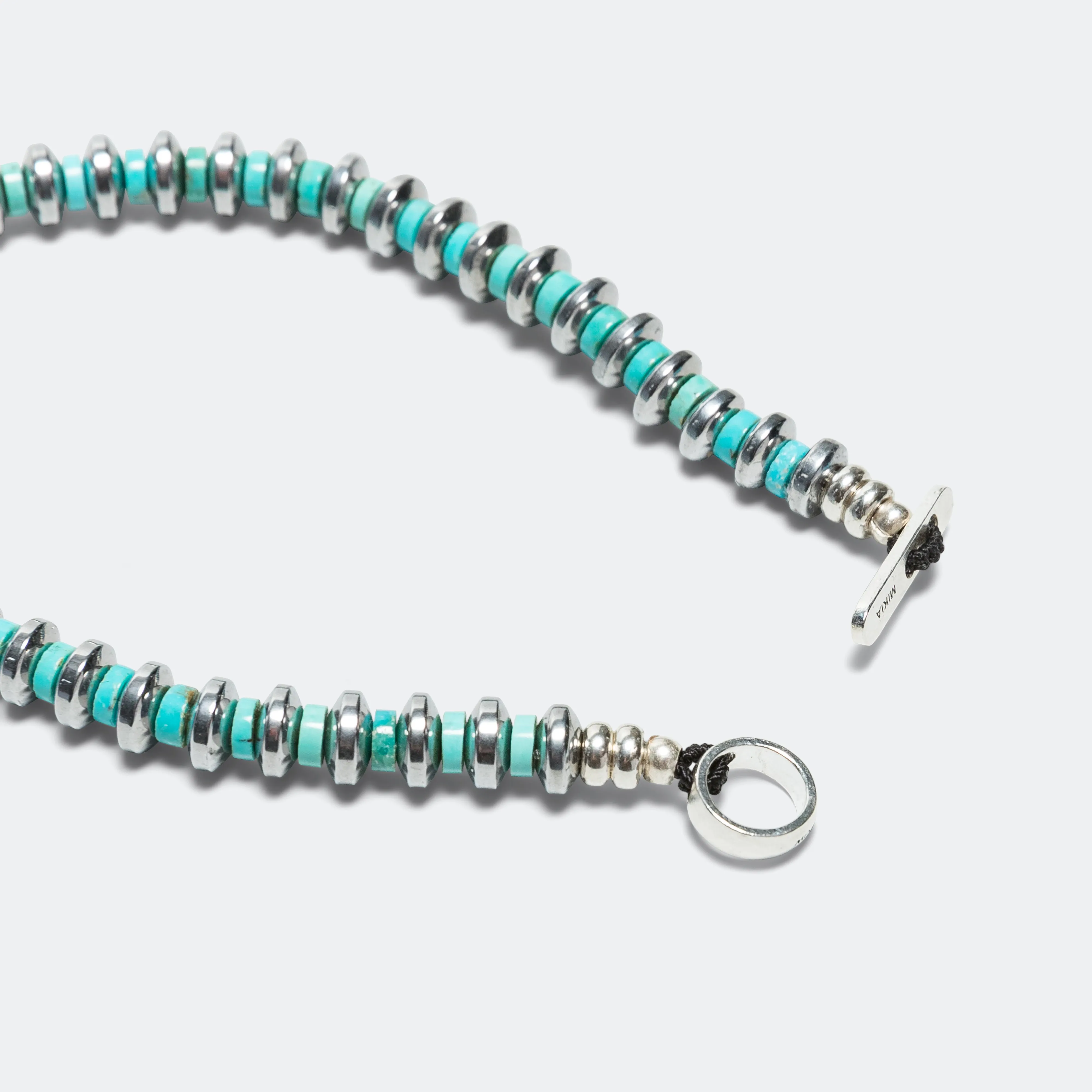 Hematite Roundel Bracelet - Turquoise