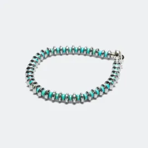 Hematite Roundel Bracelet - Turquoise
