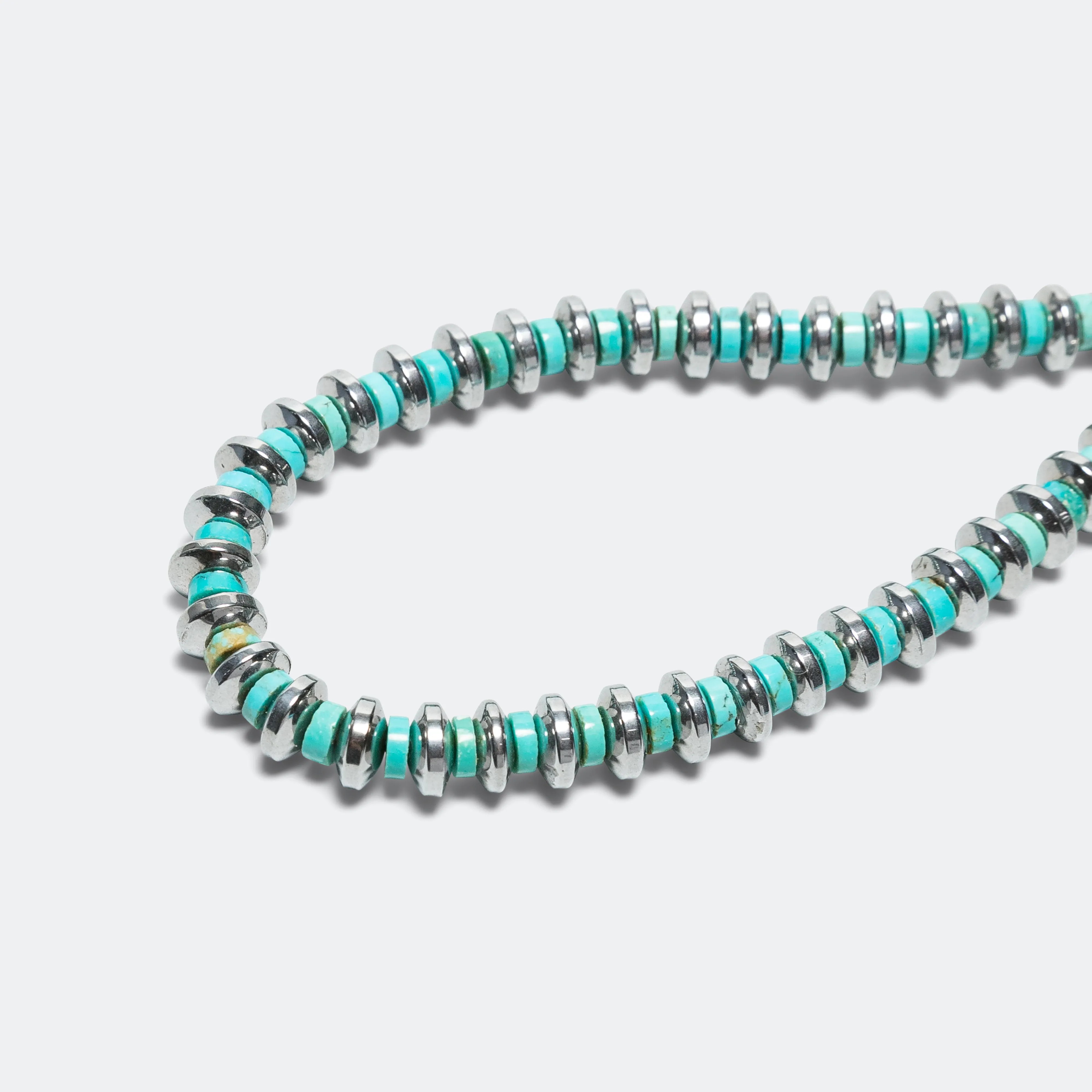 Hematite Roundel Bracelet - Turquoise