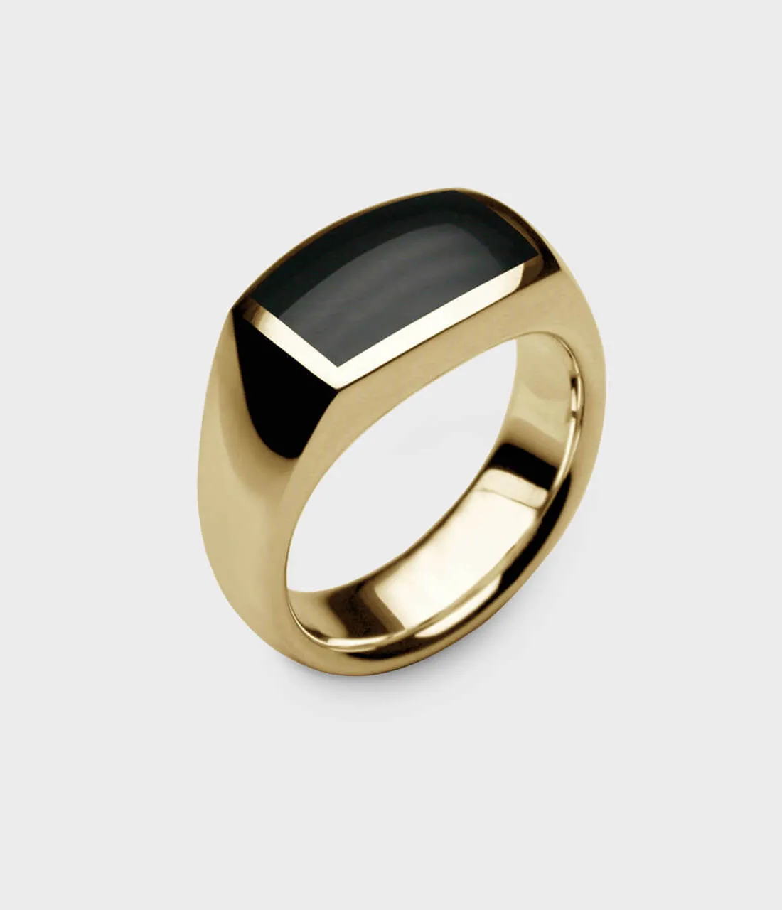 Oxford Signet Ring with Elegant Inlaid Design