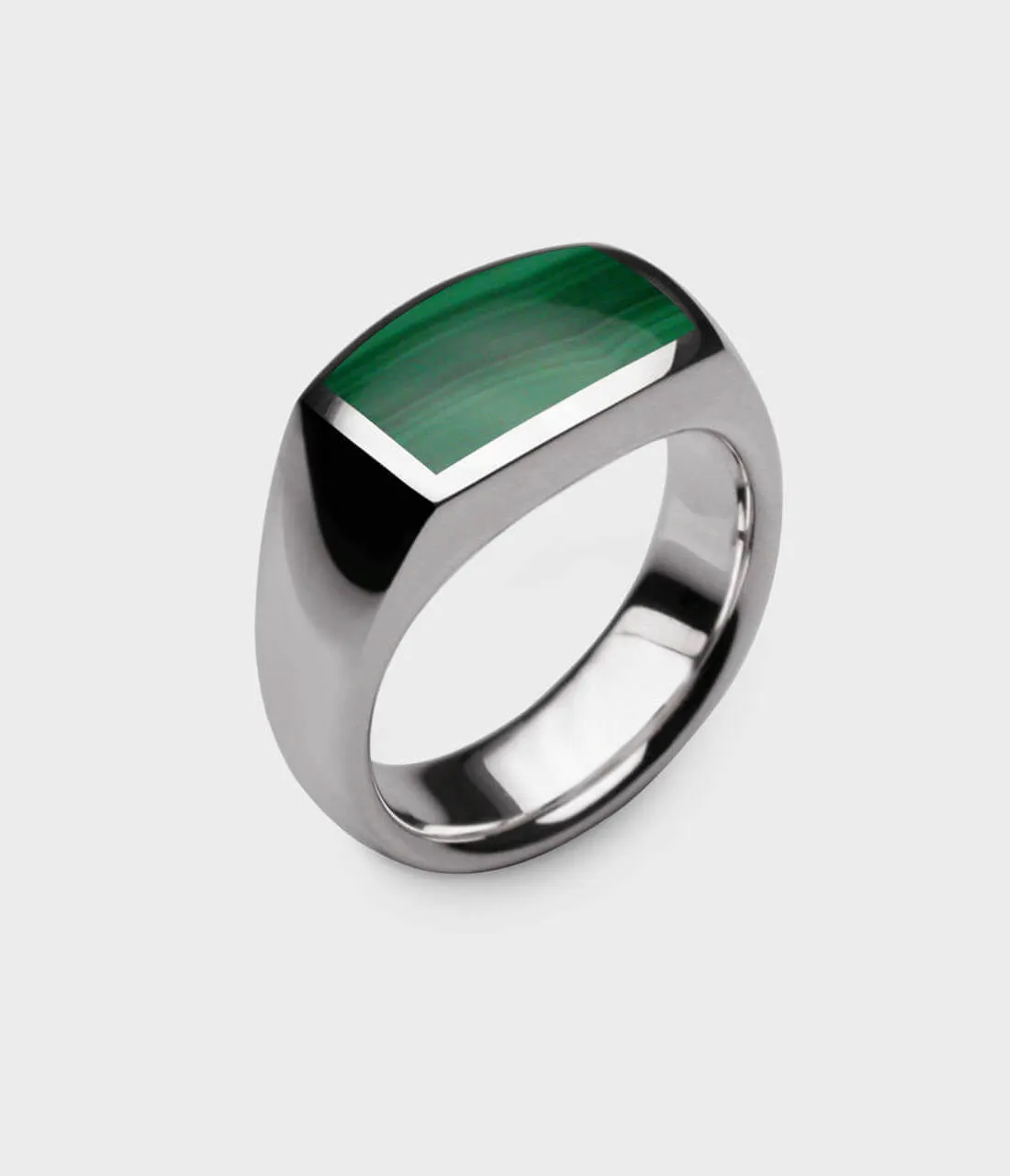Oxford Signet Ring with Elegant Inlaid Design