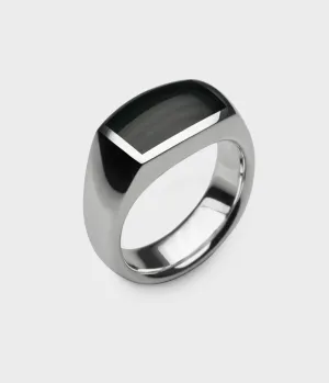 Oxford Signet Ring with Elegant Inlaid Design