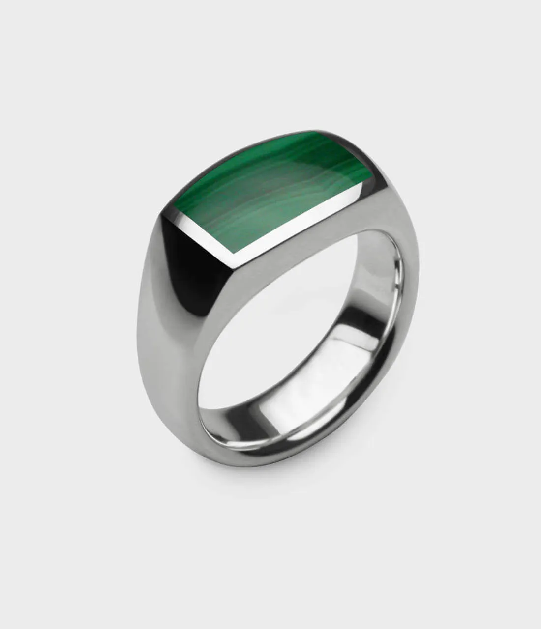 Oxford Signet Ring with Elegant Inlaid Design