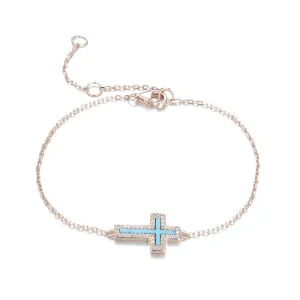 ISABELLA TURQUOISE CROSS ROSE GOLD BRACELET