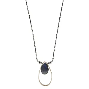 J & I Lapis Lazuli Serenity Teardrop Pendant Necklace
