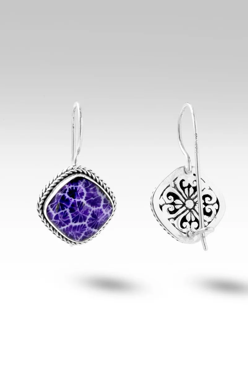 Joyful Expectation Earrings™ in Purple Fossilized Coral