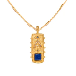 Kaia Initial Cartouche Necklace