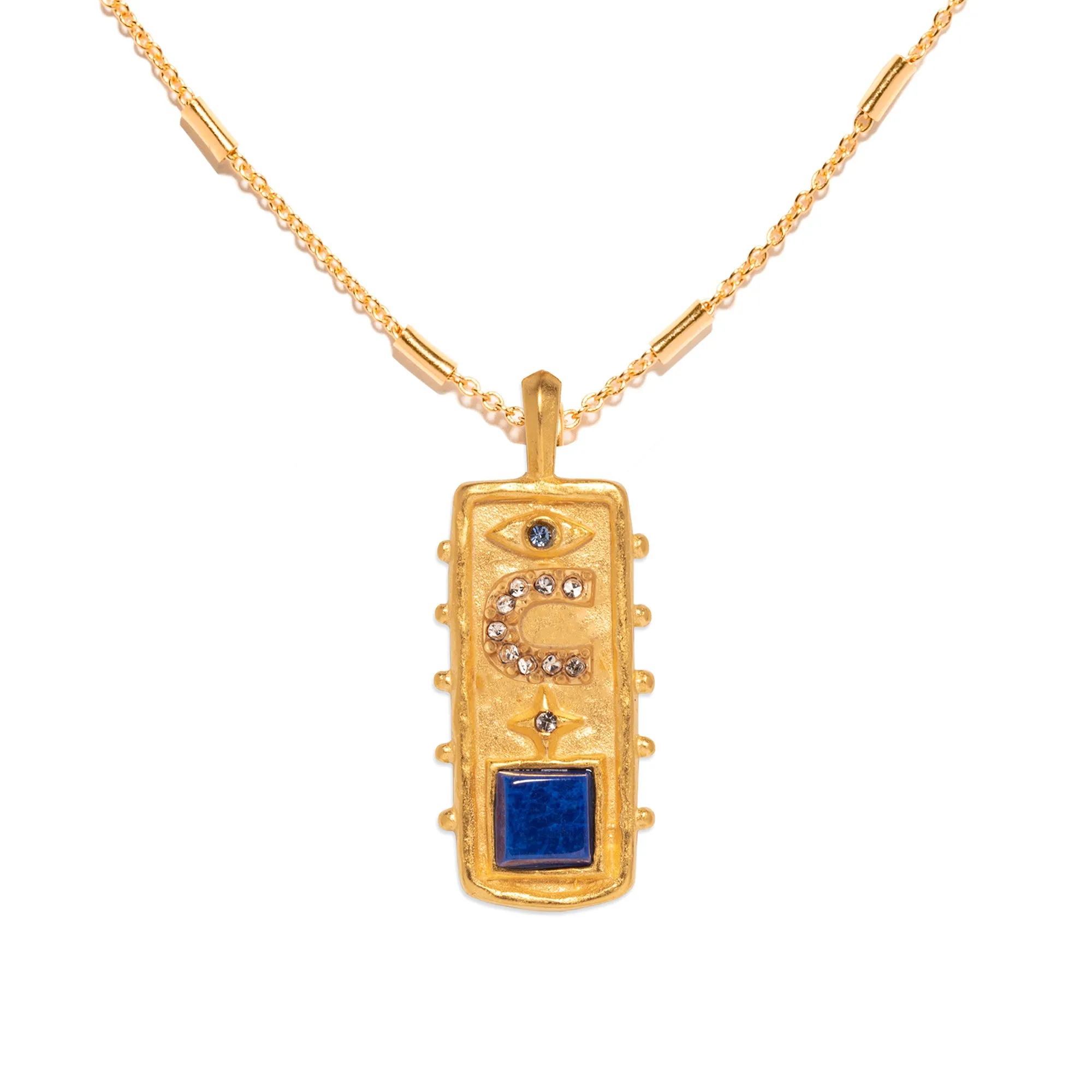 Kaia Initial Cartouche Necklace