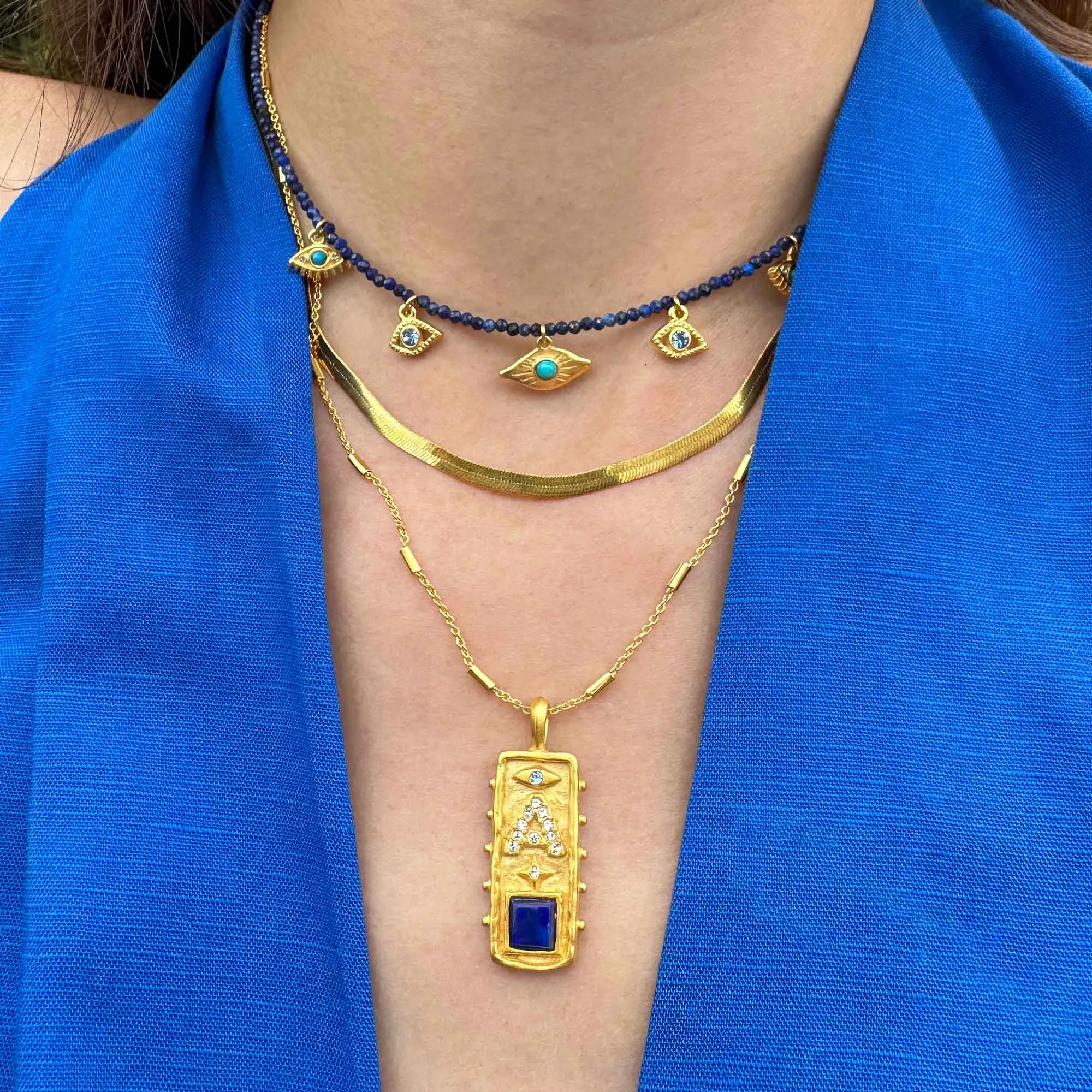 Kaia Initial Cartouche Necklace