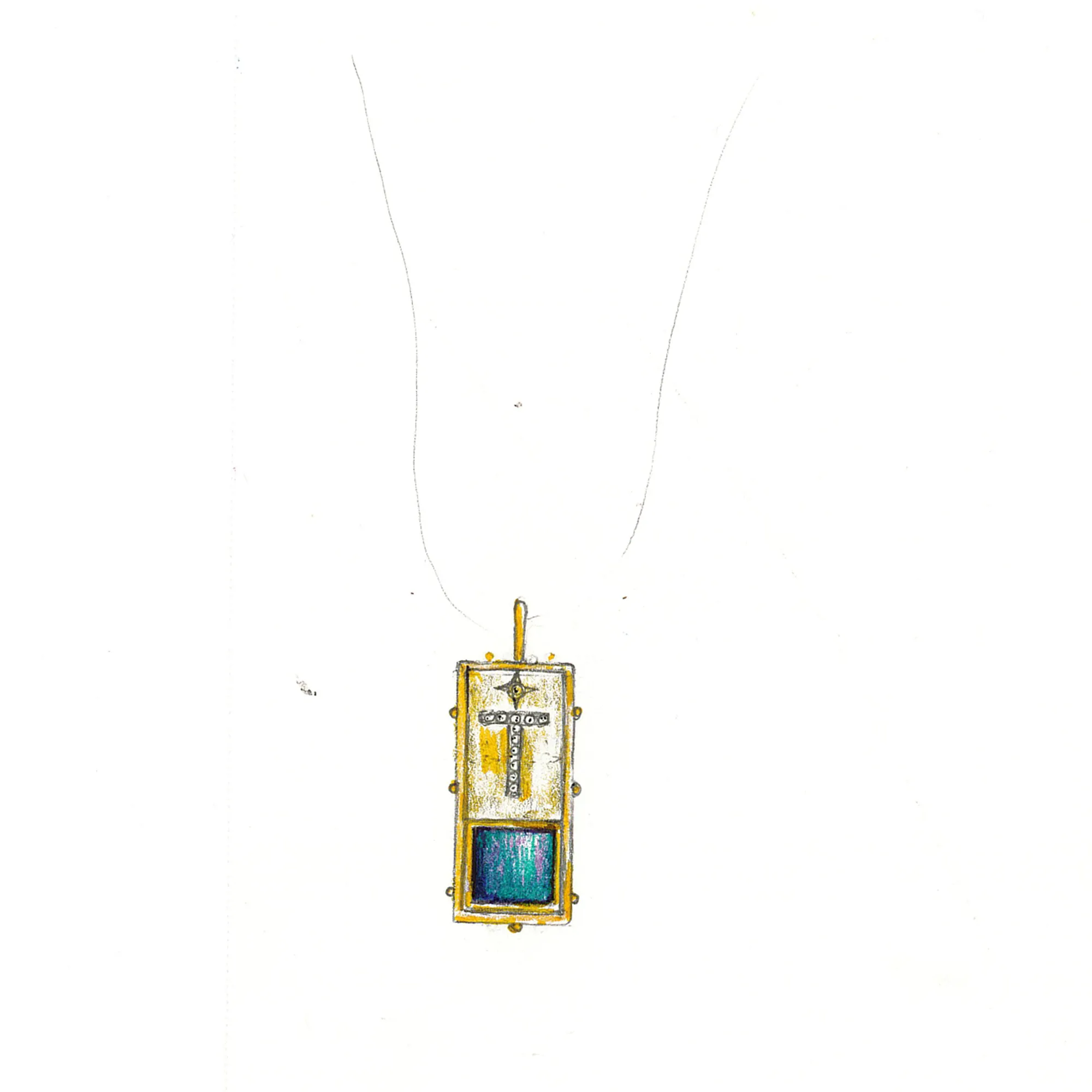 Kaia Initial Cartouche Necklace