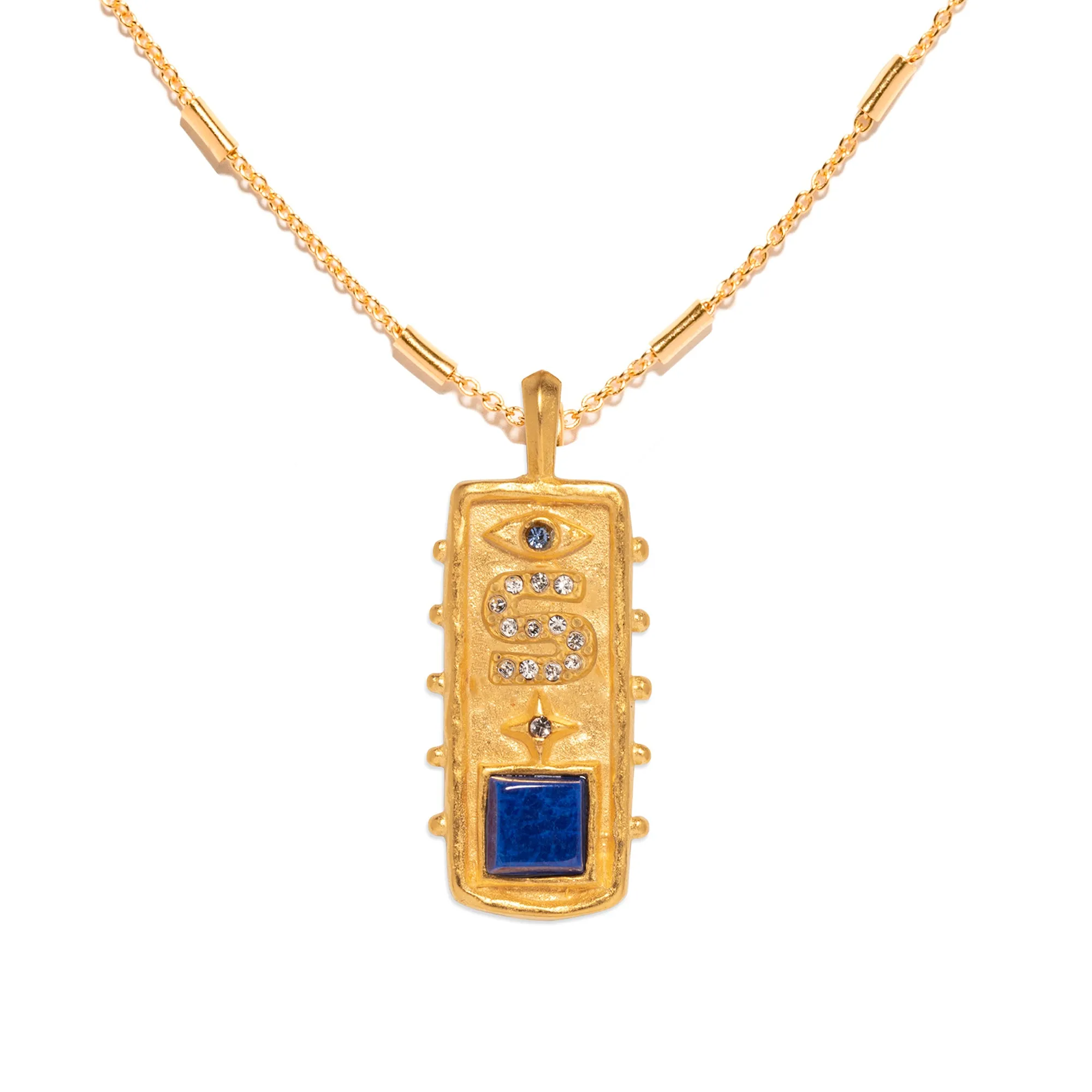 Kaia Initial Cartouche Necklace