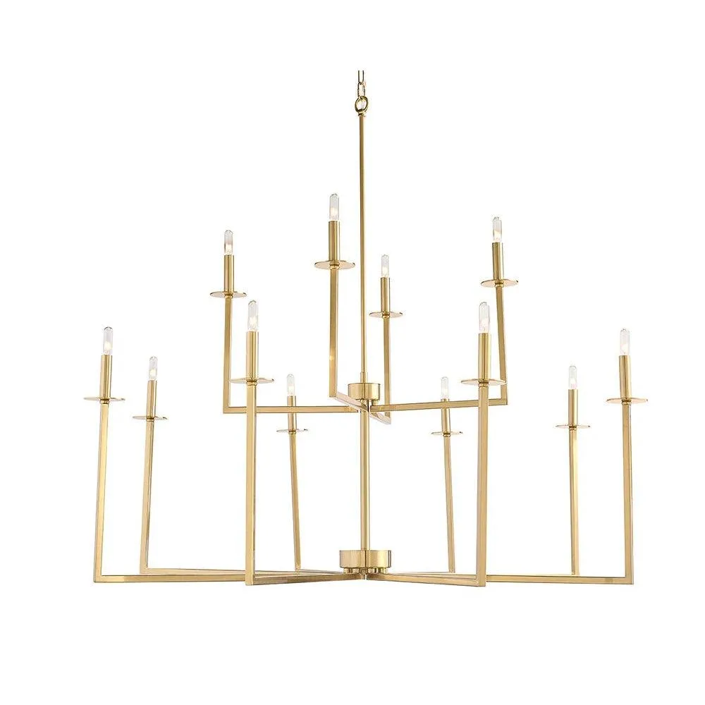 Kaya Chandelier Brass Finish Modern Lighting Fixture