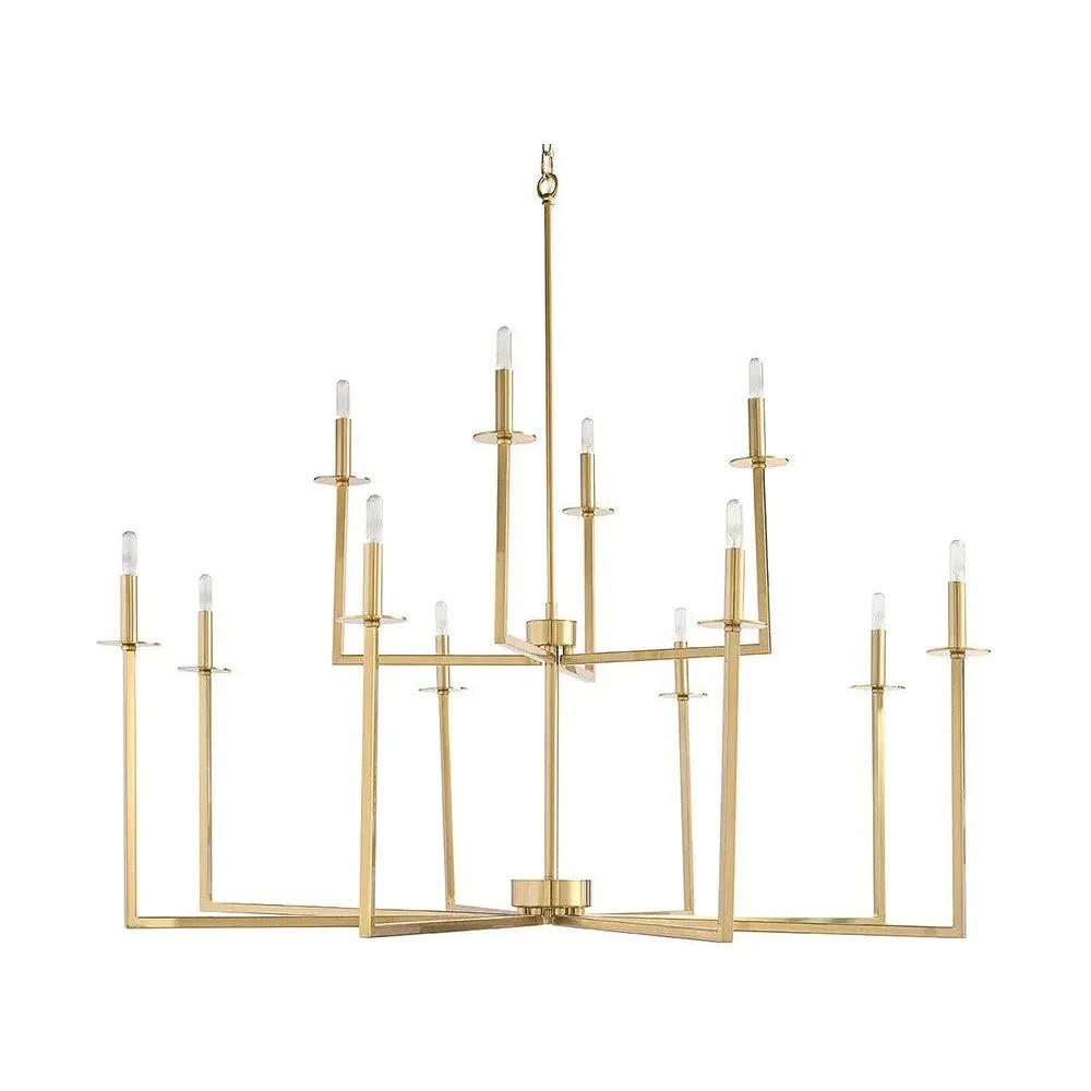 Kaya Chandelier Brass Finish Modern Lighting Fixture