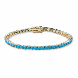 KELLY HERD LARGE TURQUOISE CLASP BRACELET - GOLD PLATED STERLING SILVER