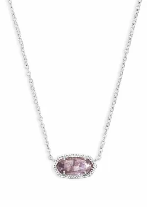 Kendra Scott  Elisa Short Pendant Necklace Rhodium Purple Amethyst