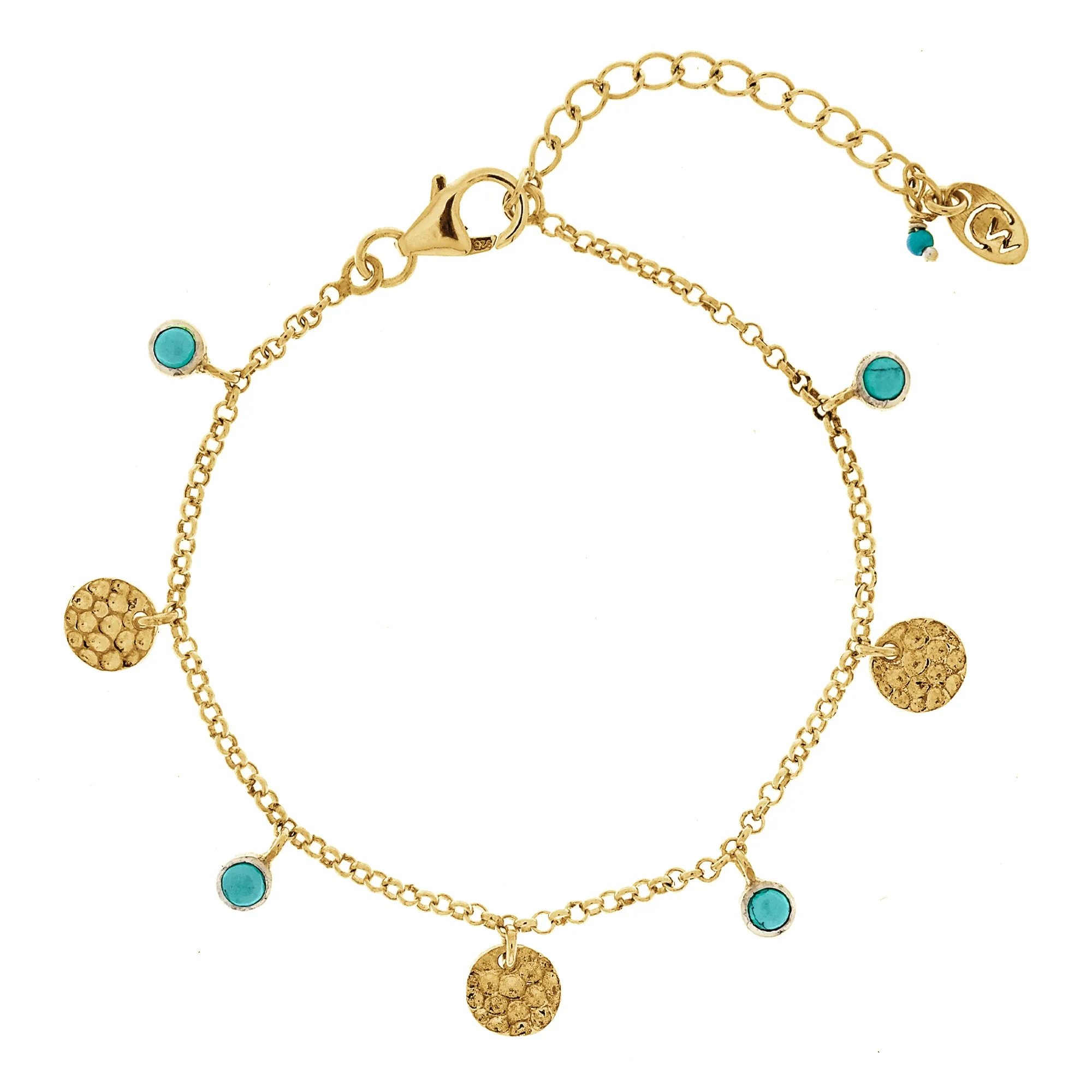 Lakshmi Bracelet – Gold Turquoise