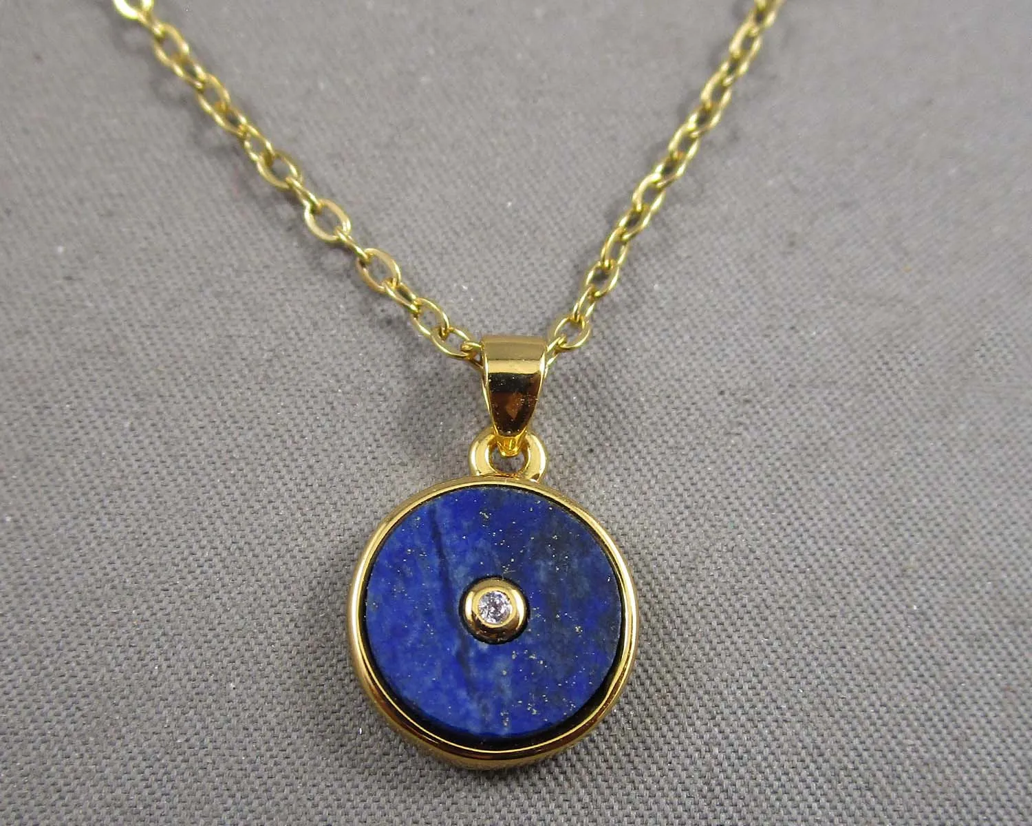 Lapis Lazuli 18KGP Pendant Necklace 1pc (C094)